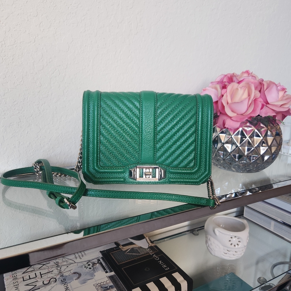 Rebecca Minkoff Small Love Quilted Green Crossbody